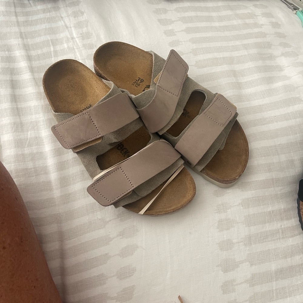 Birkenstock Taupe and Beige Sandals